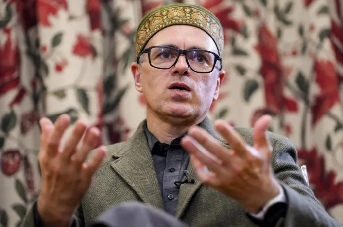 Jammu and Kashmir Chief Minister Omar Abdullah addressing the media