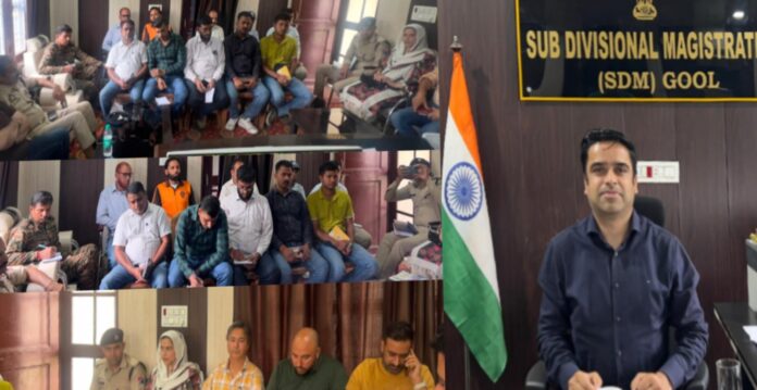 Disaster management meeting in Gool chaired by SDM